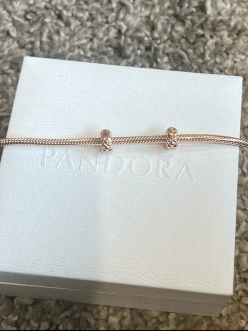 Authentic Pandora #782716C00 Slim Studded Clip Charm Rose Collection